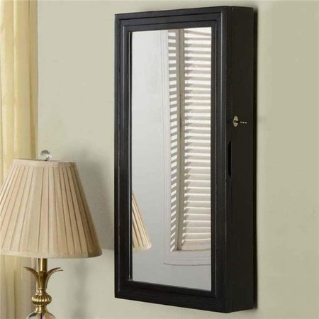 NATHAN DIRECT Nathan Direct W1198BLK Laney Wall Armoire with Lock; Black - 28.88 x 14.75 x 4.13 in. W1198BLK